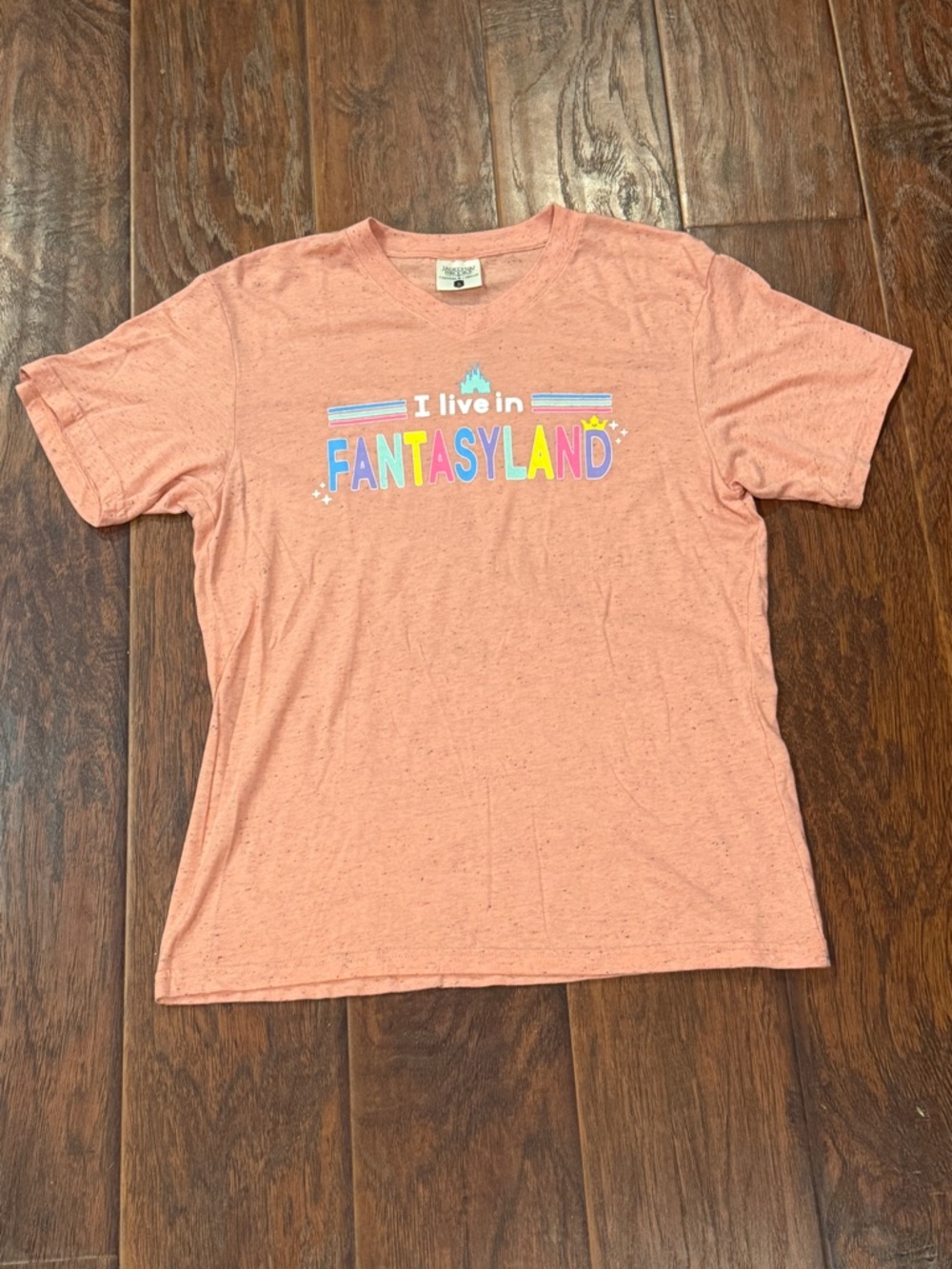 Jadelynn Brooke Peach 'I Live in FANTASYLAND' Short Sleeve Graphic Tee